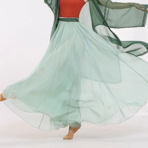 FULLBELIEF | Elegant Chinese Style Dance Costume with Bell Sleeves