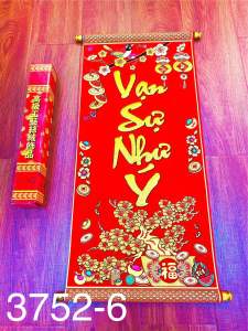 Liễn treo hoa mai thư pháp treo chúc mừng Khai Trương chúc Tết