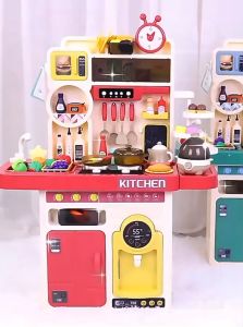 Large 96/70 cm Simulation Spray Kitchen Play Set Childrens Cooking Set Toys Kid Kitchen Toys Pretend Play Toys Gifts For Kids