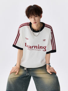 OULUDE | American Sport Style Striped T-Shirt