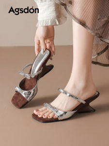 Agsdon | Buckle-strap Slip-on High Heel Sandals