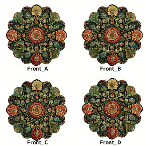 4-piece set - wooden placemat anti slip and heat-resistant desktop protection dining table decoration restaurant gift