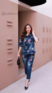 Cutie Minute อก ฟรีไซส์ 44" เอว ยางยืดรอบเอว 28"-42" ชุดเซ็ทกางเกง(Set) ผ้ายีนส์เกรดพรีเมี่ยมฟอกทั้งตัว เนื้อผ้าหนากำลังดี มีความยืดหยุ่นเสื้อทรงเก๋มากค่ะ