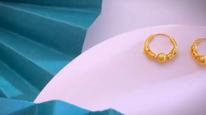 Hikaw 18k Saudi Gold Earrings: Good Luck Beads & Hypoallergenic Jewelry for Kids