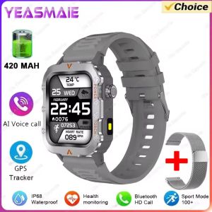 Military Smart Watch Men Waterproof Outdoor Sport Tracker LED Flashlight Bluetooth Call Men Smartwatch Android iOS