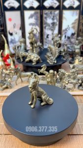 Tượng Nhỏ Phong Thủy Đồng Thau Kiểu Dáng Con Chó Becgie Size Lớn (Kích Thước: 6.0 x 4.7cm)