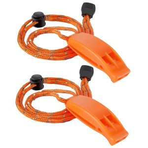 2PCS Emergency Whistles with Lanyard Safety Whistles for Kayak Life Jackets Lifeboats Fishing Boats Camping Hiking Hunting