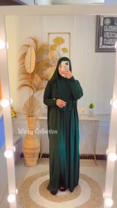 Yura Abaya Set BasicGamis Plain Umrah Daily Jersey