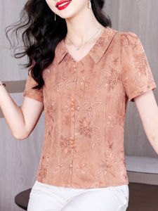DAIXIANGFEIZI | Chiffon Flower Print Summer Fashion Shirt