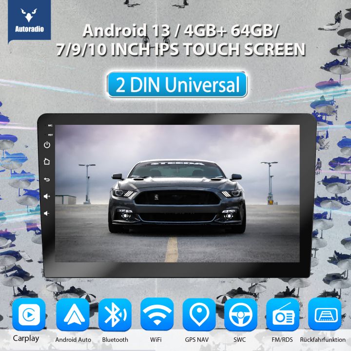 ESSGOO 4+64GB 4/8-Core Carplay Android Auto 7"/9"/10" IPS Screen Car Player 2 Din Multimedia MP5 Player Mirror link Video Support AHD ASP DSP WiFi GPS Car Radio