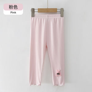 Girls Modal Ice Silk Thin Summer Bottom Pants Seven-Quarter Length Childrens Long Trousers Fashionable Baby Outfit