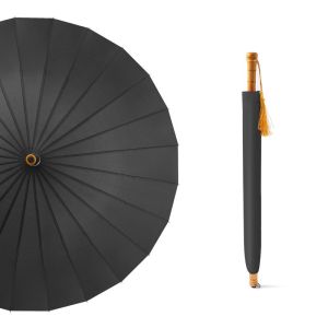 Dual-Person All-Weather Windproof Wooden Handle Umbrella
