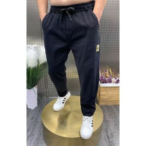 Large Size Elastic Denim Jeans Mens Loose plus Size Summer Thin Workwear Casual Pants Construction Wear Resistant
