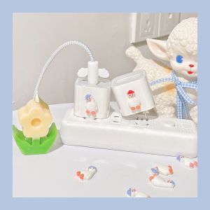 Chargers Cover Cute Red/Blue cap duck 5w 18w 20w charging data cable mobile phone protective sleeve compatible for iphone  11 12 13 14 pro max [cchoice]