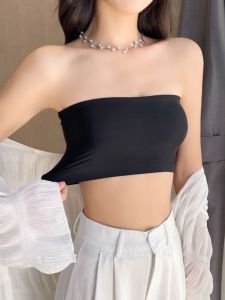 Wireless Ice Silk Seamless Anti-Slip Strapless Bra Womens Tube Top One-Piece Wrap Chest Anti-Light Gathering Bra