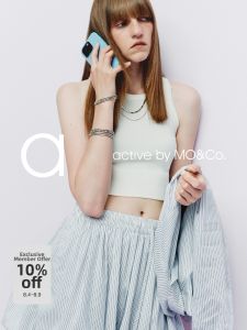 MO&Co. | Active Series Vest Retro Foggy Round Neck Short