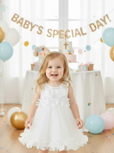 Flower Fairy Baby Girl Party Dresses Summer Sweet Kids Clothing Birthday Princess Mesh Dress Children Clothes