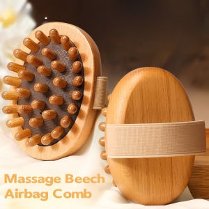 Body Anti Cellulite Brush Soothing Wooden Essential Oil Spa-Air Cushion Meridian Massage Brush Calf Kneading Tools