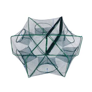 6/8/10 Holes Mesh Portable Fishing Net Cage Folding Crayfish Catcher Casting Fish Crab Crayfish Shrimp Smelt Eels Traps fishing
