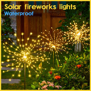 60/90/120/150LED Solar Firework Light Solar Christmas Light Outdoor Waterproof  8Mode Decoration Dandelion Light For Garden Holiday Wedding Party Decoration New year Garden
