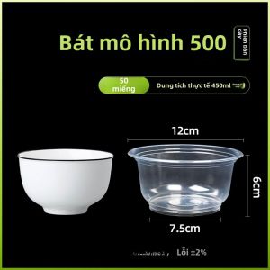 Bộ Đồ Ăn Dùng Một Lần Bằng Nhựa Dày Đựng Cơm Bento Đậy Nắp Đựng Thức Ăn Nhanh Dùng Trong Gia Đình Bát Đĩa Chén