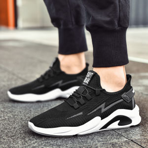 Mens Shoes Summer Tide Shoes Versatile Casual Shoes Breathable Mens Travel Shoes Mesh Shoes Flyknit Running Shoes Soft Bottom Non-Slip