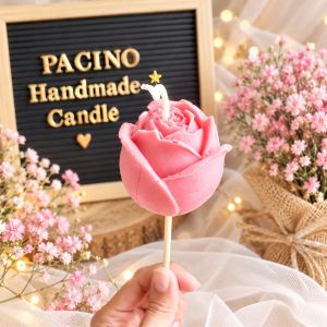Rose Candle with stick *rose scent* (Giveaway/Souvenir/Display/Gift)