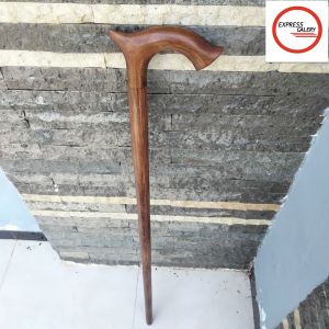 tongkat jalan kayu kelor emas motif cula premium D60