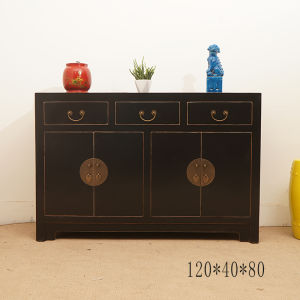 New Chinese Style Solid Wood Sideboard Cabinet Tea Cabinet Equipment Sideboard Hallway Shoe Cabinet Elm Restaurant Partition Locker Wine Cabinet
