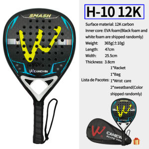 Camewin | 12K carbon fiber Padel racket Paddle racket EVA elastic memory foam core Lightweight tennis racket Carbon fiber padel racket