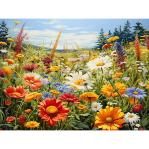 Colorful Flower Landscape Artwork Jigsaw Puzzle 500/1000/1200/2000PCS Stress Relief Puzzle Wall Art Decor Gift