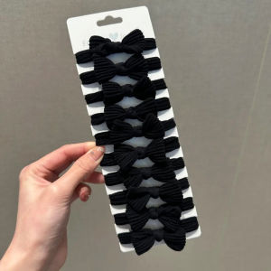 Trendy Black Bow Hair Ties for Girls High Elasticity Non-Damaging Hair Bands Little Girls Versatile Hair Accessories Korean Style