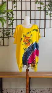 MUAT 80-100KG!!! BAJU BALI BLUS LUKIS ATASAN BLOUSE SUPER JUMBO FIT TO 4XL RONCE/L REAL PICT