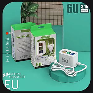 QIUWU Sạc điện thoại USB Power Strip đa chức năng sạc nhanh 6 cổng USB mini mở rộng ổ cắm Hub Splitter
