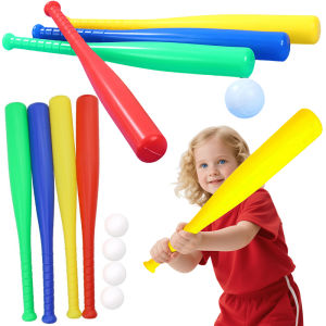 Plastic Baseball Set 2PCS Colorful Baseball Bat with Ball Outdoor Fun Baseball Training Backyard Sport Games Gift Boys Girls ZYF