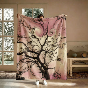 BILIBILI | Swirl Twisted Tree Flannel Blanket Perfect for Sofa Office Bed Travel Sleep Read Relax Camping Four Season Use