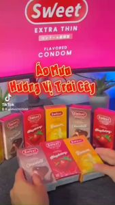 Bao cao su Sweet extrathin hương vị chocolate trải nghiệm mới size 52mm hộp 10 bao