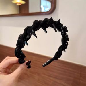 Elegant Pearl Shiny Mesh Hairband Womens Outdoor Wear Daily High Hairline Headband Hairpin Hair Accessory Korean Style