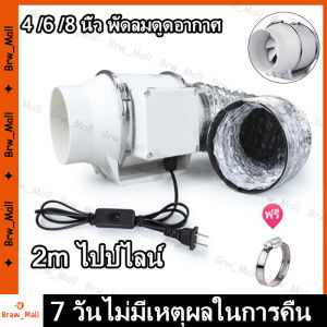 (จัดส่งจากกรุงเทพ) 2m เคเบิล พัดลมระบายอากาศ 4 นิ้ว 6 นิ้ว 8 นิ้ว พัดลมดูดอากาศ 2600 หมุนต่อนาท พัดลมห้องครัว พัดลมดูดควันน้ำมัน เสียงเงียบ พัดลมระบายอากศ พัดดูดอากาศ