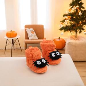 Halloween Pumpkin Baby Booties Slippers Infant Boys Girls Dress Shoes Newborn Crib Shoes Winter Footwear First Walkers Prewalker