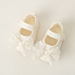 Baby Girls Shoes Spring Autumn Infant Bow Lace Floral Princess Shoes Kids Comfortable Soft Soled Newborn First Walking Shoes