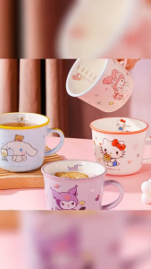 (SG) Sanrio Character Ceramic Mug Cup 340ml Hello Kitty My Melody Kuromi Cinnamoroll Cartoon Cute Drinking Mug with Gift Box Children day Gift