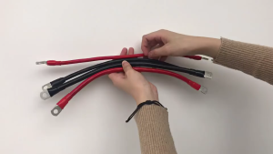8/6/4/2 AWG 10/16/25/35mm2 Battery Connection Cable Copper Wire with Lugs for UPSInverter Battery Series Parallel Connect