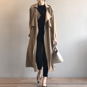 Elegant Korean Style Womens Light Jacket Loose Fit Thin Spring Autumn Coat Long Sleeve Pure Color Commute Fashion Trend