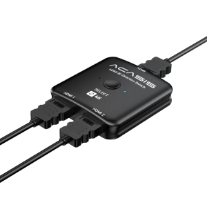 Acasis HDMI 2.0 KVM Switch 2x1: 8K 60Hz 4K 120Hz Support - Seamless Dual PC/Laptop to Monitor Switching
