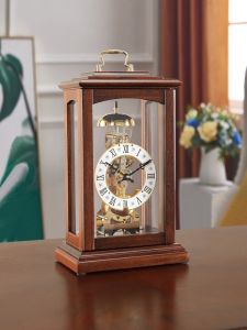 European Style Wooden Mechanical Clock Brass Core Living Room Decorative Floor Clock Swing Clock Home Decor Accessories