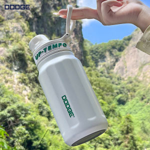 DODGE 670ml Thermos Double Wall Vacuum Flask Straw/straight drink Outdoor Sport Water Bottle Stainless Steel Thermal Mug VD gift
