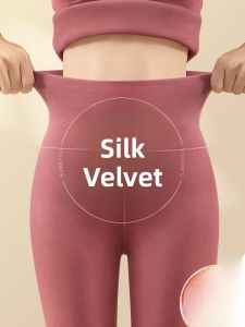 DREAM TIME | Heating High-Waist Womens Thermal Trousers Fleece-Lined Invisible Underwear Tight Fit Autumn Winter Velvet Pants Long Trousers