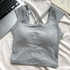 เสื้อกั๊กสายเดี่ยวสีแดงสไตล์ฮ่องกงสำหรับสาวๆ ใส่กลางแจ้งในฤดูร้อน ดีไซน์เปิดหลัง ไม่มีแขน ทรงเข้ารูป เสื้อผ้าทำงานสำหรับผู้หญิง