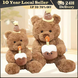 30/40cm Cute Birthday Hat Teddy Bear Stuffed Toy for Girlfriend Valentines Day Gift for Kids Room Bedroom Decor Favor Birthday Gift Jelly Cat Shy Rabbit Bonnie Birthday Cake Nursery Doll Cute Soothing Companion Plush Doll Soothing Toy Holiday Gift